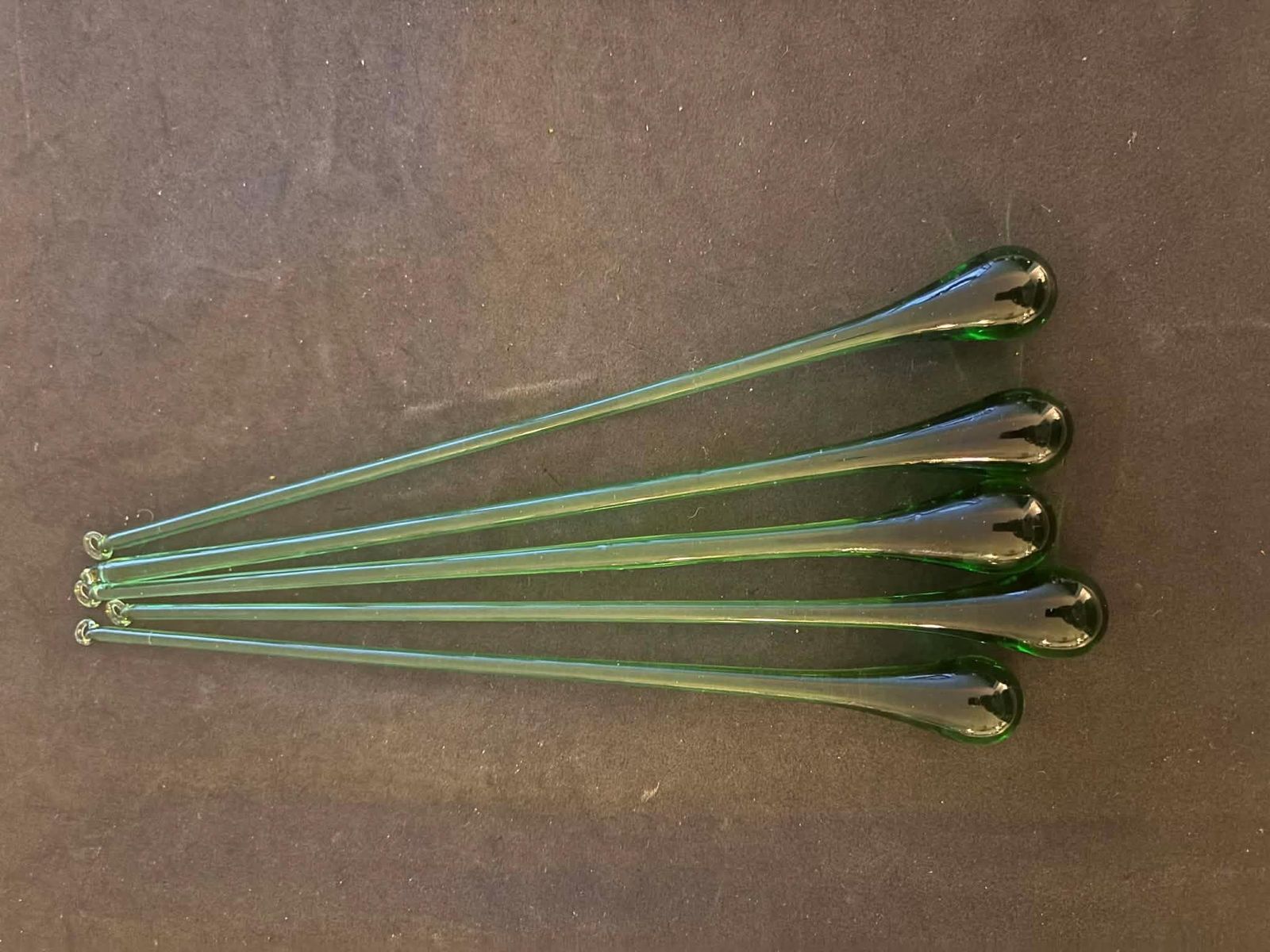 Vintage Murano Glass Cocktail Stirrers: Hand Blown Italian Swizzle Sticks, 1950s Green Bar Decor photo Home Decor