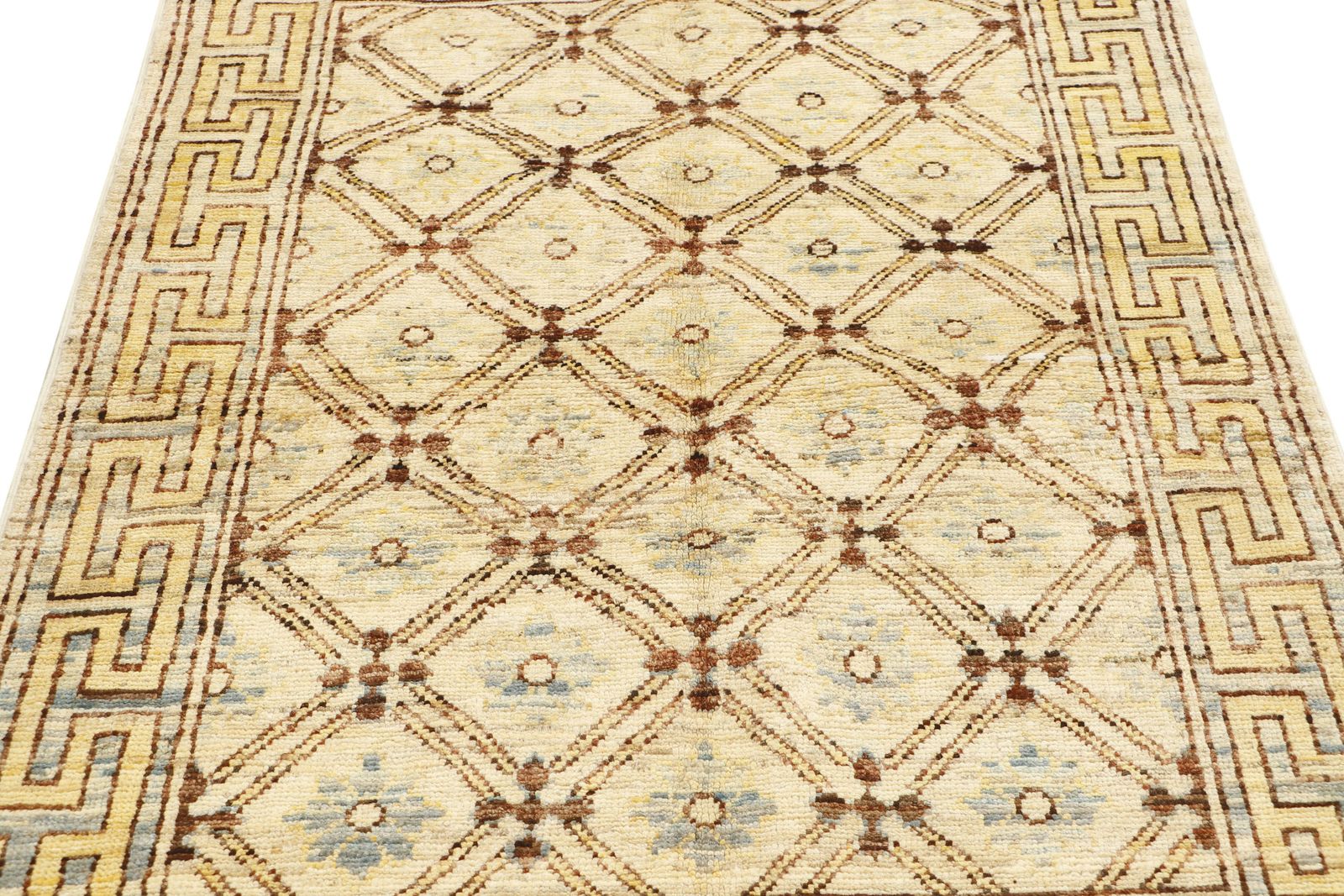 Small Khotan Afghan Traditional Hand Knotted Wool Area Rug photo for sale