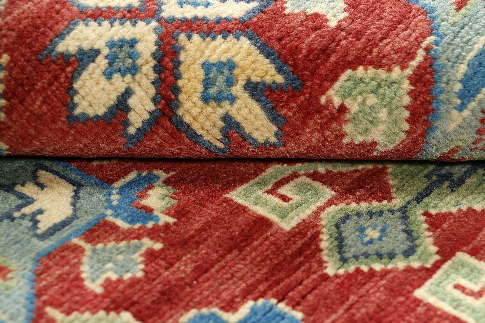 3x5 Red And Blue Kazak Oriental Wool Hand Knotted Rug photo 264.0