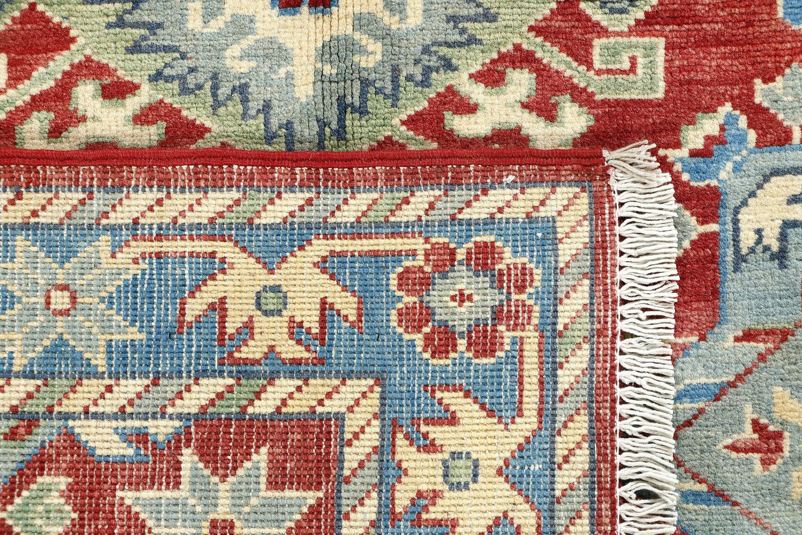 3x5 Red And Blue Kazak Oriental Wool Hand Knotted Rug photo vinterior