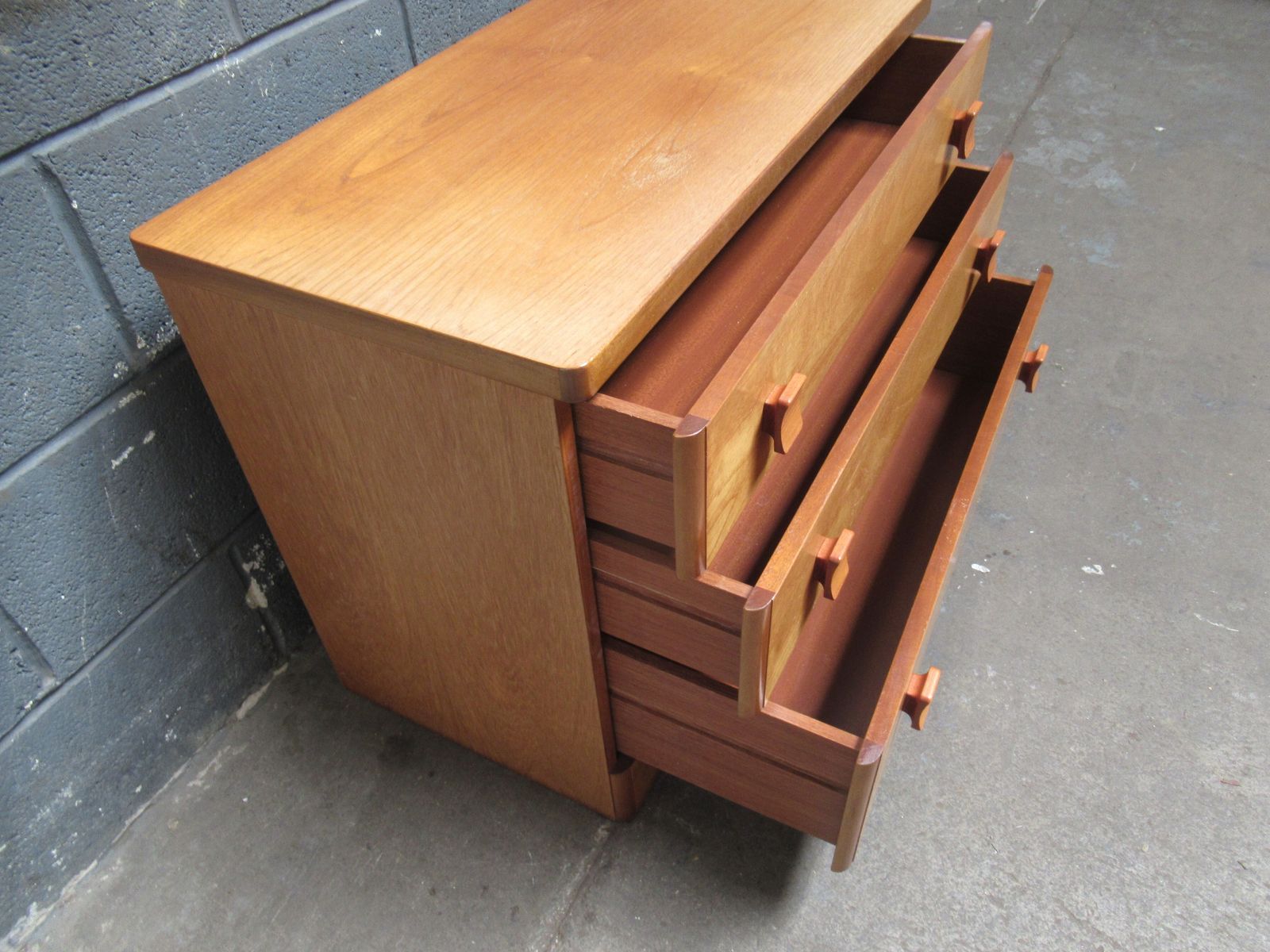 A  Teak    Three Drawer Chest 1970s/ 80 photo vintage