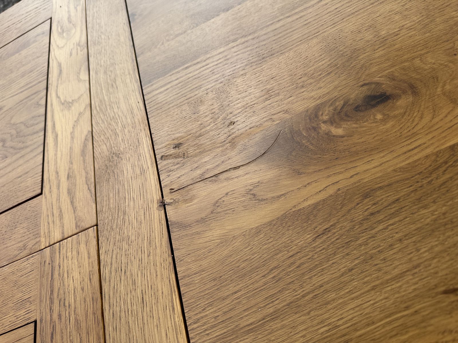 photo vintage Grand Substantial Oak Furnitureland Dining Table 230cm 10–12 Seat Huge Navy Blue