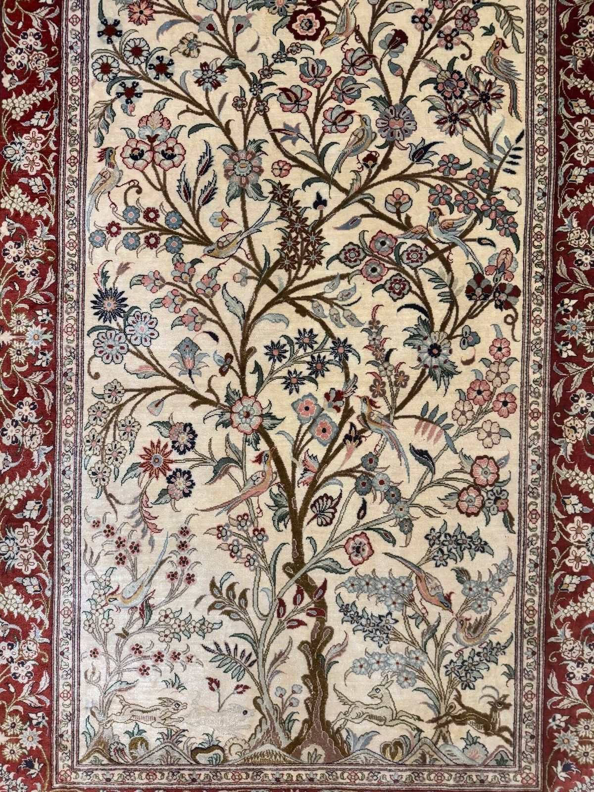 photo buy Vintage Silk Qum Rug 1.17m X 0.79m
