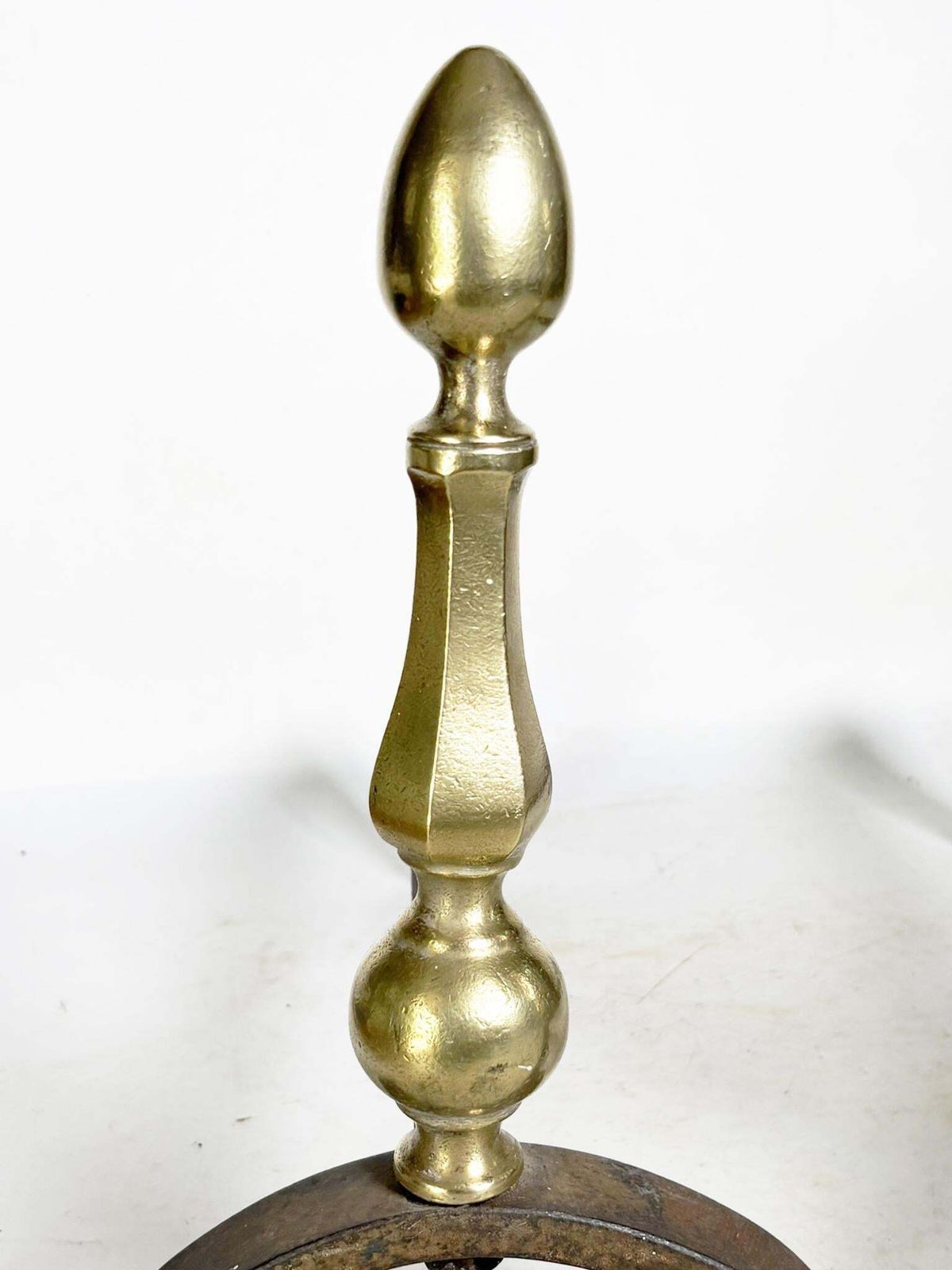 Pair Of Andirons With Brass Finials, France, 1930. photo 477.0