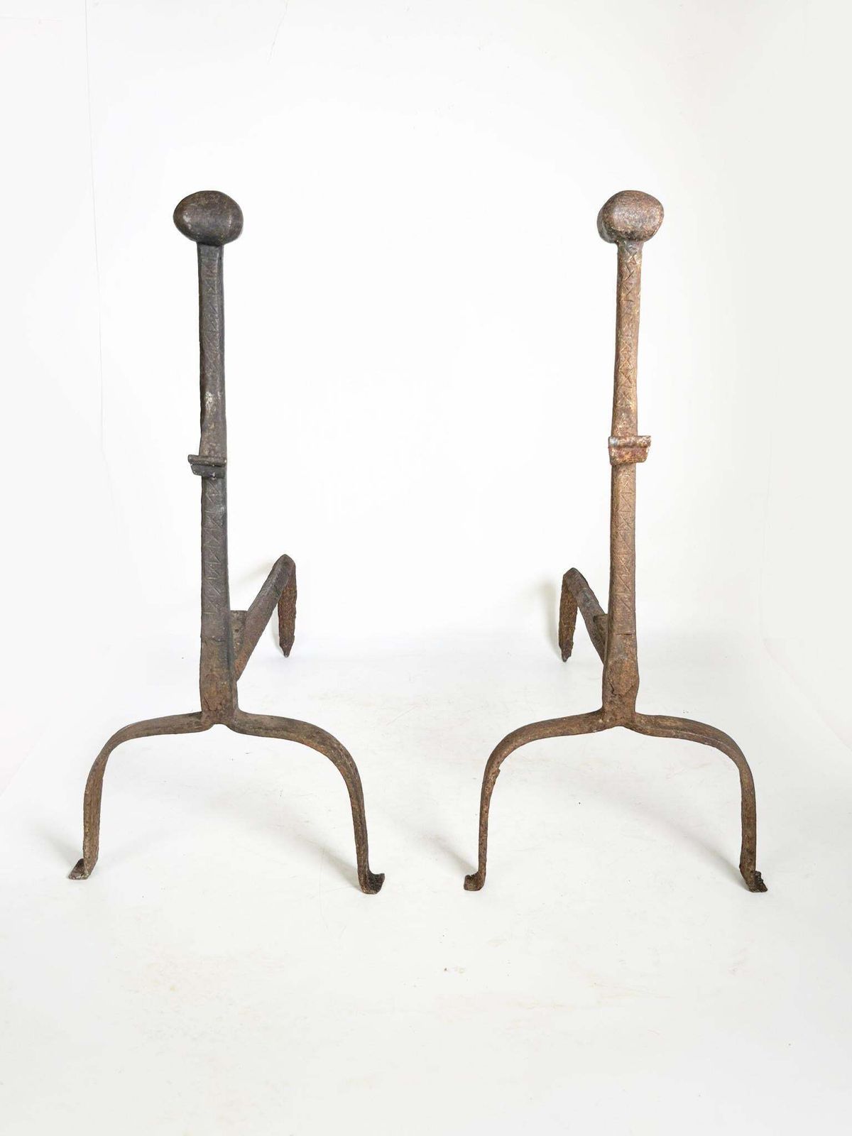 Pair Of Cast Iron Andirons, France, 1960. photo furniture