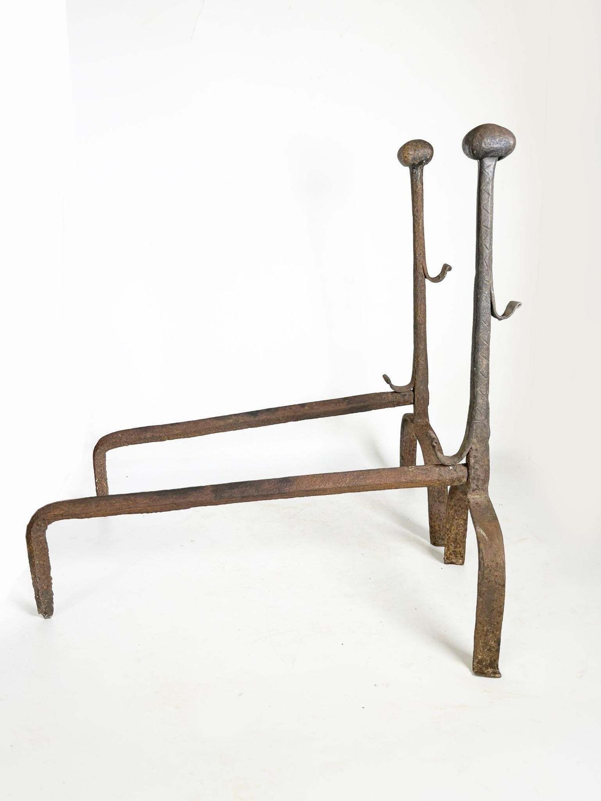 Pair Of Cast Iron Andirons, France, 1960. photo 477.0