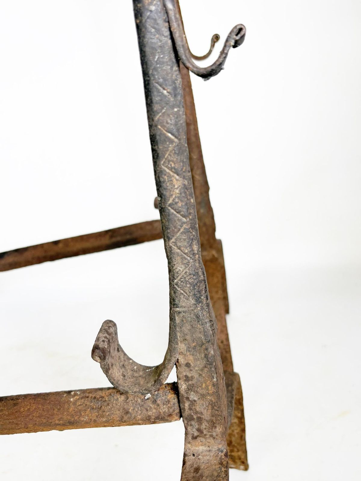 Pair Of Cast Iron Andirons, France, 1960. photo buy