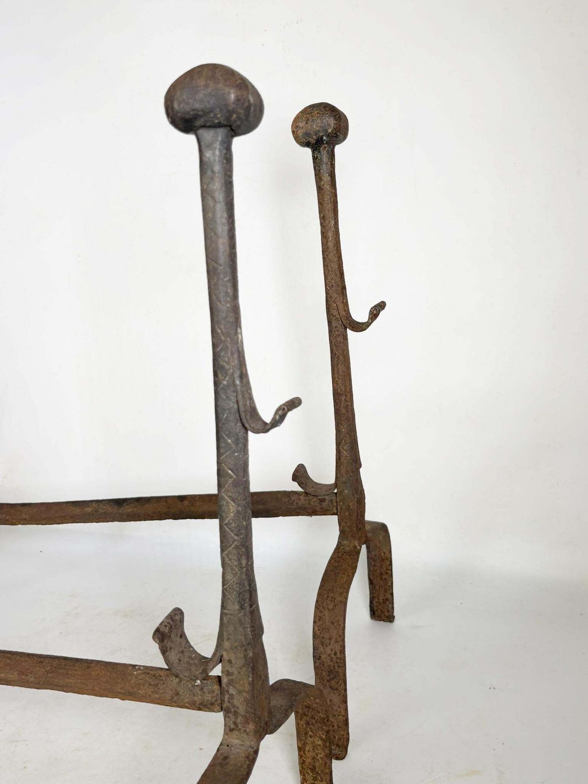 photo buy Pair Of Cast Iron Andirons, France, 1960.