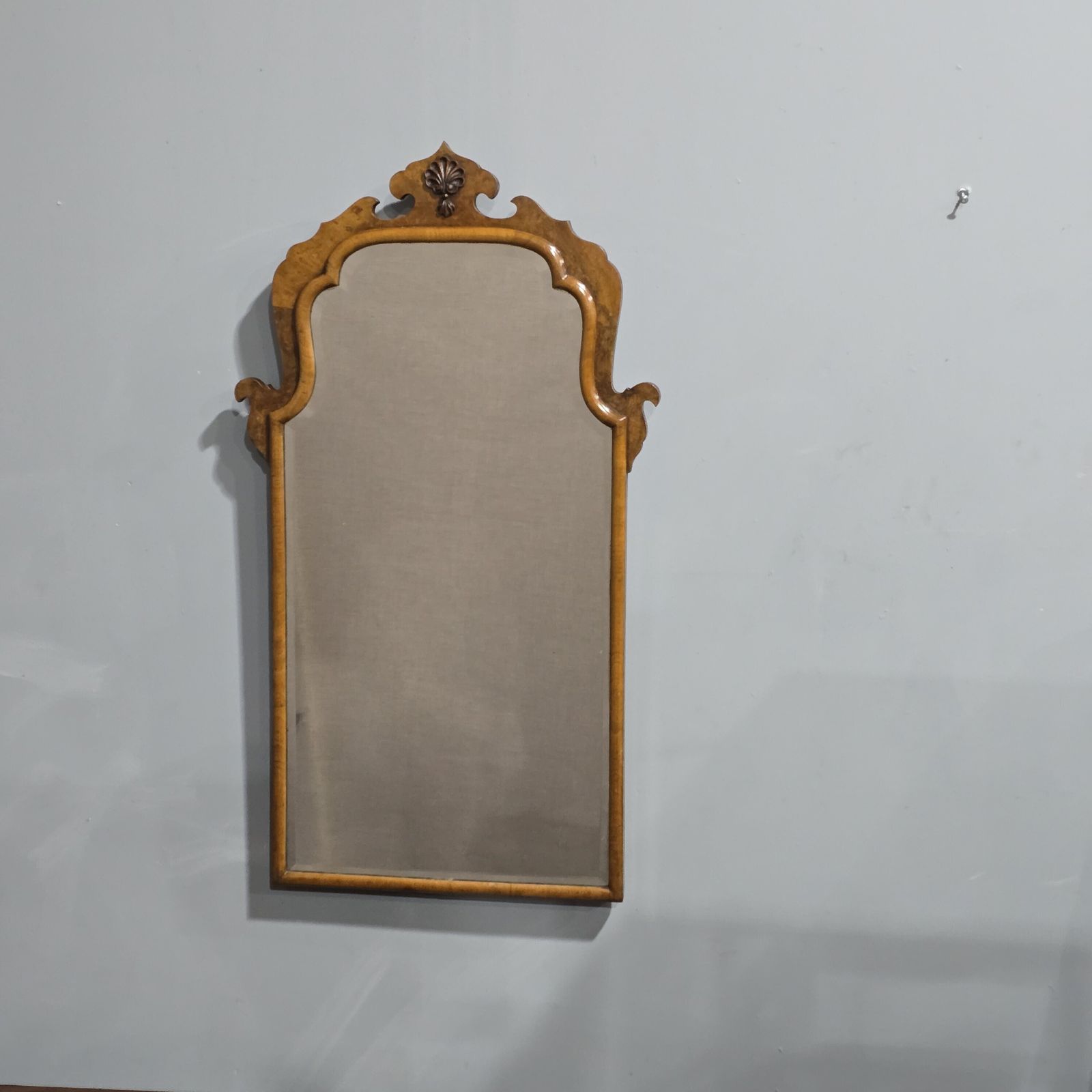 Queen Anne Burr Walnut Wall Mirror photo furniture