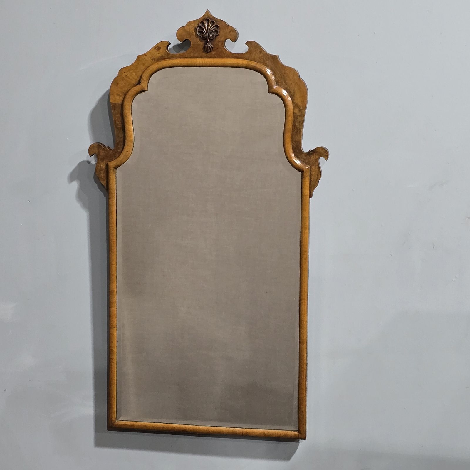 Queen Anne Burr Walnut Wall Mirror