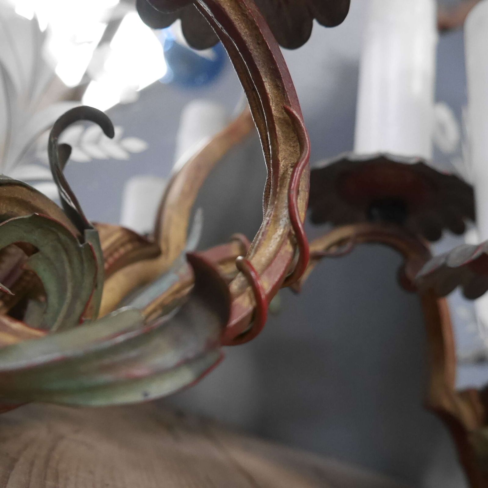 French Cut Glass Polychrome Mirrored Sconces photo vinterior