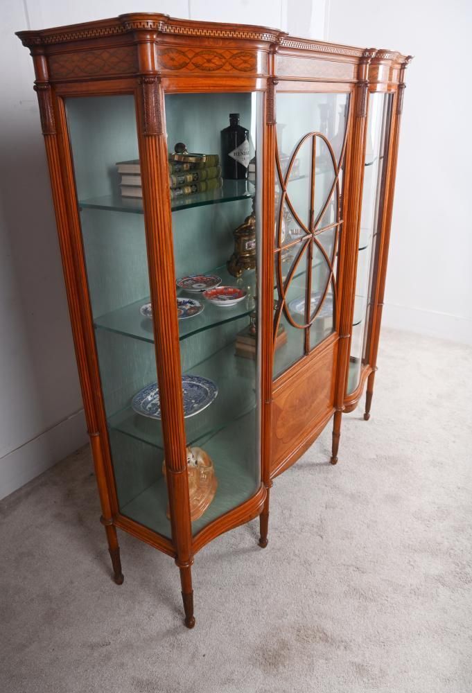 4250.0 Victorian Satinwood Display Cabinet Edwards And Roberts Circa 1880 photo