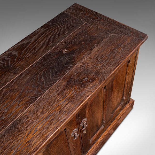 photo furniture Large Antique Dresser Base, English, Oak, Gothic Revival, Window Seat, Victorian