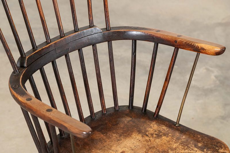 19thc English Vernacular Yew & Fruitwood Stick Back Windsor Chair photo furniture