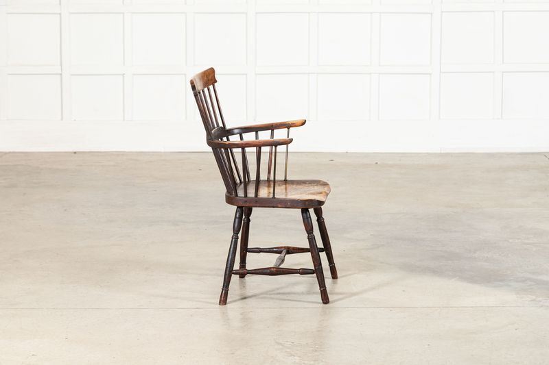 19thc English Vernacular Yew & Fruitwood Stick Back Windsor Chair photo buy
