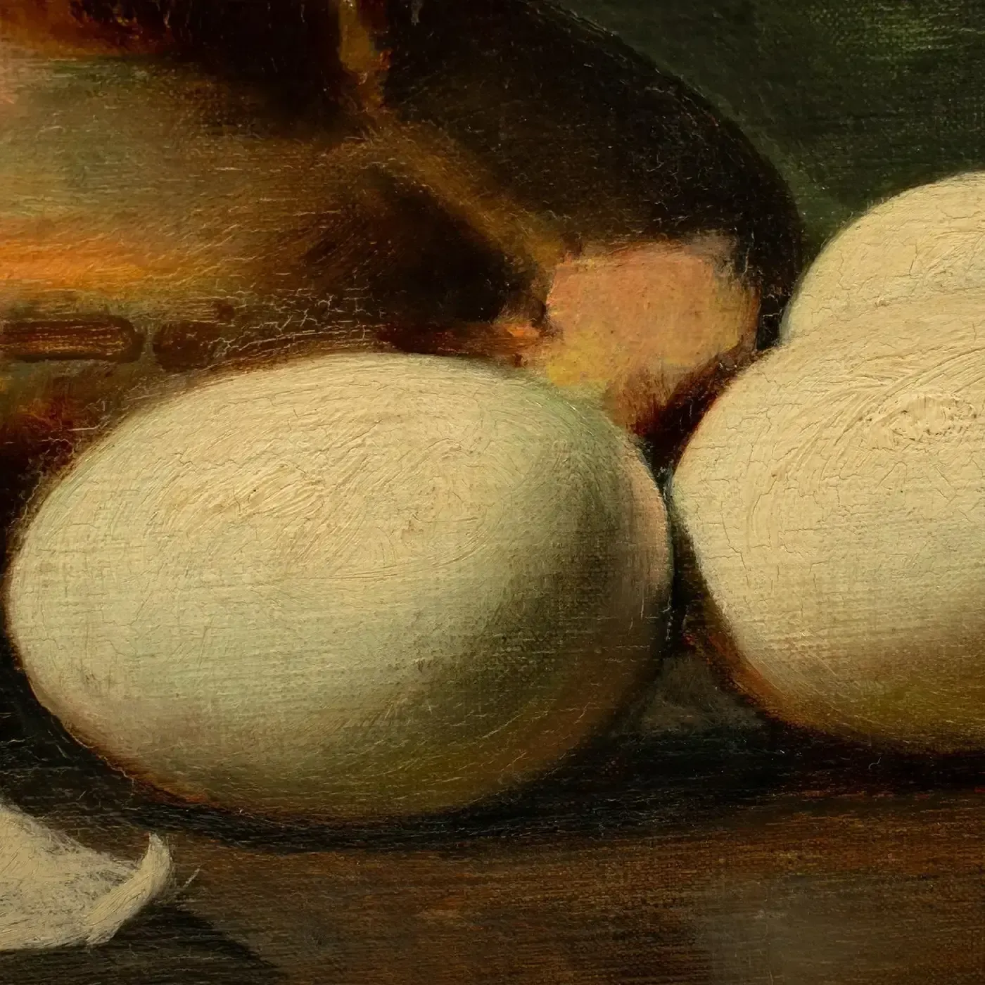 « Composition with Shrimps & Eggs » - L. Dupuis, huile sur panneau, XIXe siècle photo 2517.0