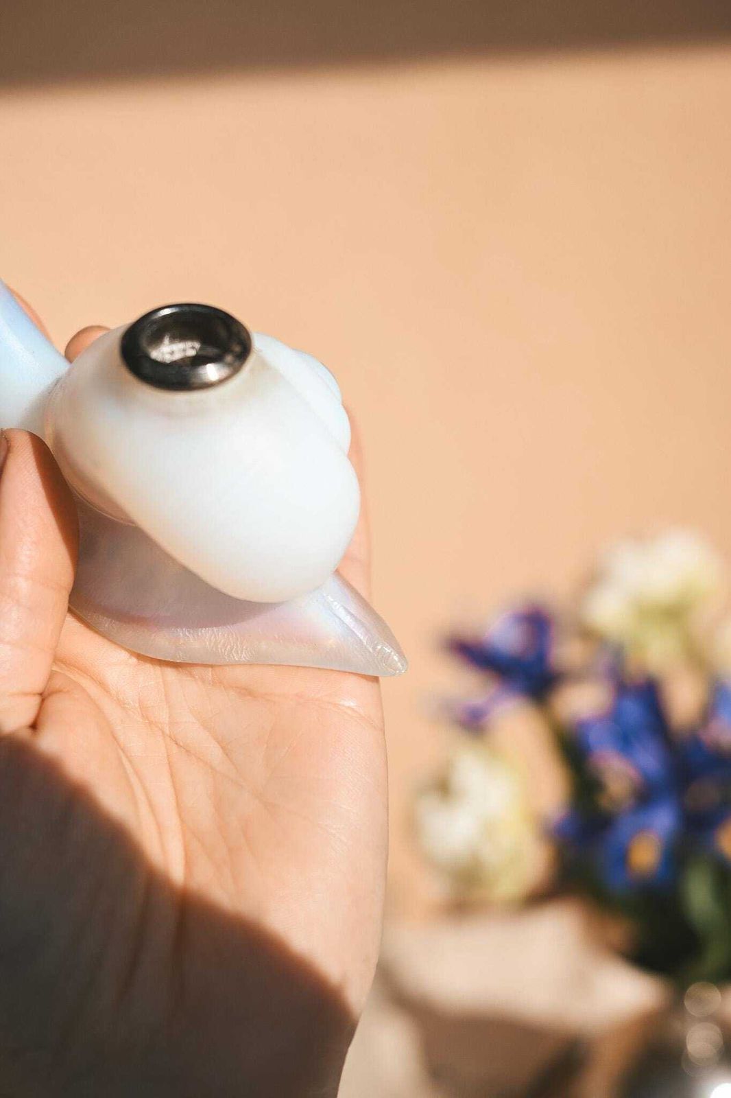 Art Deco Opalescent Glass Snail Cocktail Pick Holder | 7 Snail Picks | Sabino Style | French 1920s 30s photo Home Decor