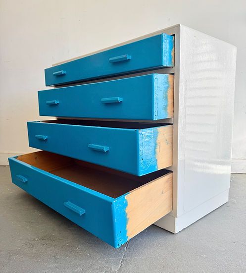 Vintage Chest Of Drawers Painted Blue photo buy