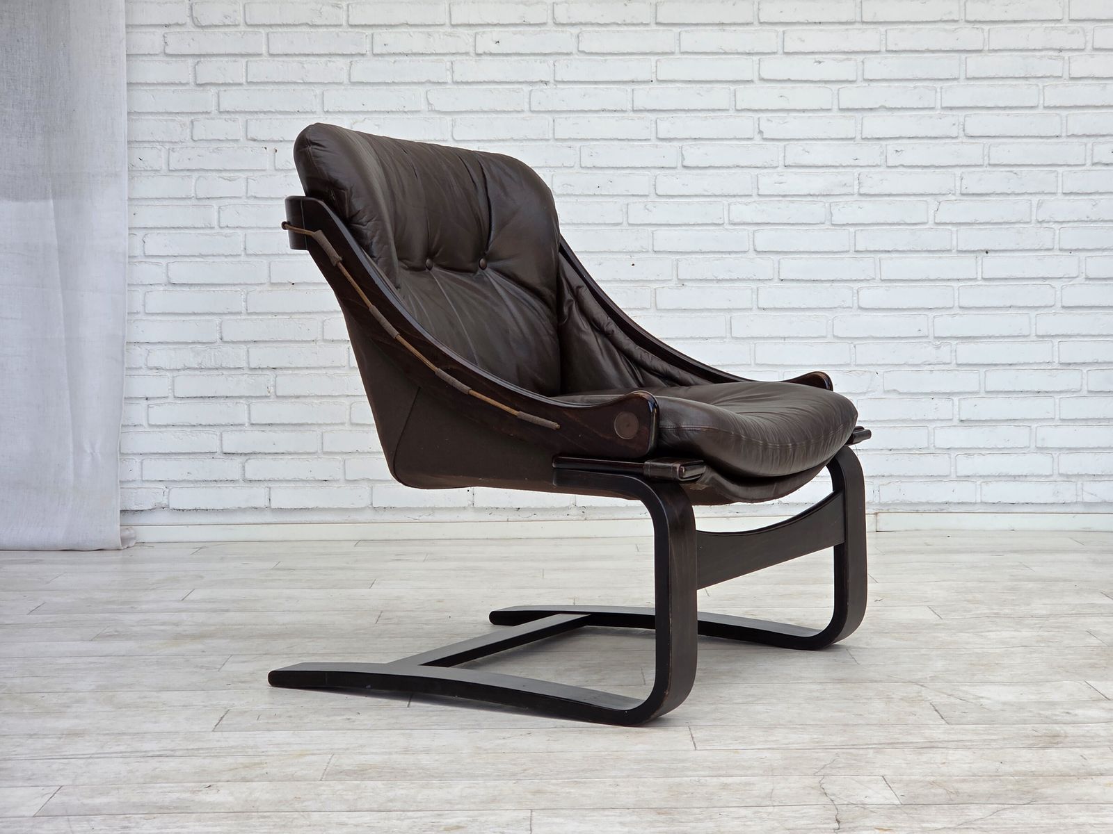 Ca. Jaren 1970, Zweeds Design Van åke Fribytter, Fauteuil, Meubeleer. photo 1090.0