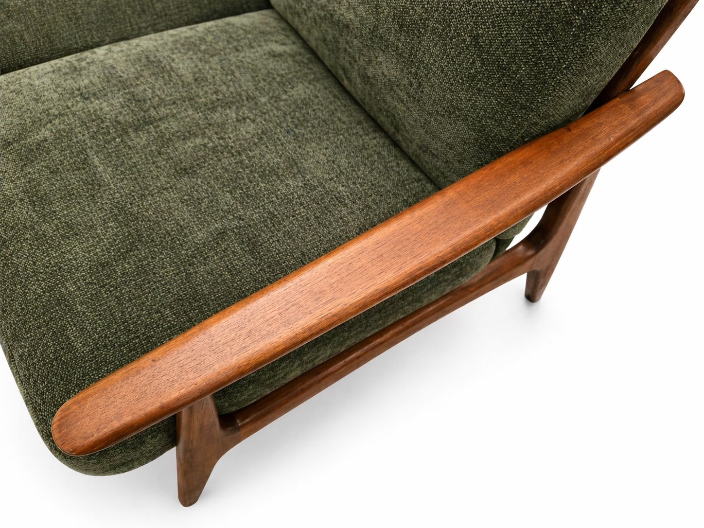 Mid Century Danish Teak Sofa, 1960s In Dark Green photo furniture