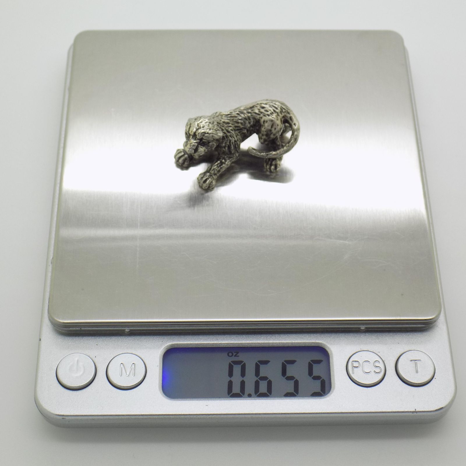 170.0 Vintage Italian Handmade Genuine Silver Lion Cub Figurine, 1970s photo