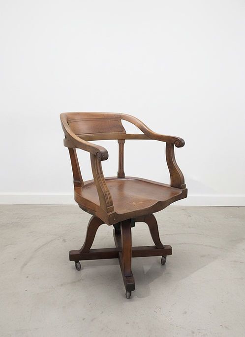 19th Century Oak Swivel Desk Chair,