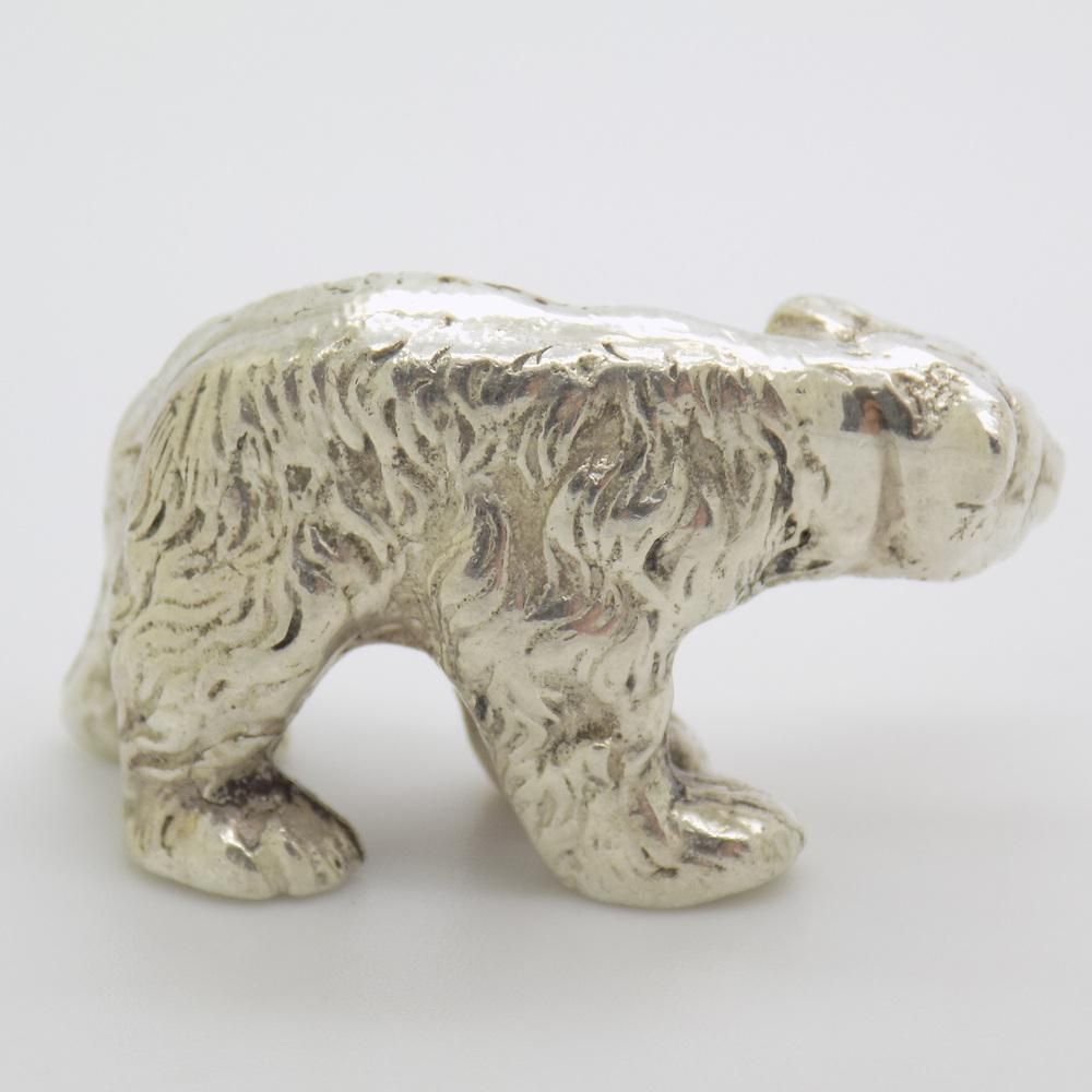 Vintage Italian Handmade Silver Polar Bear Figurine Sculpture, Milan, Italy, 1970s photo Art