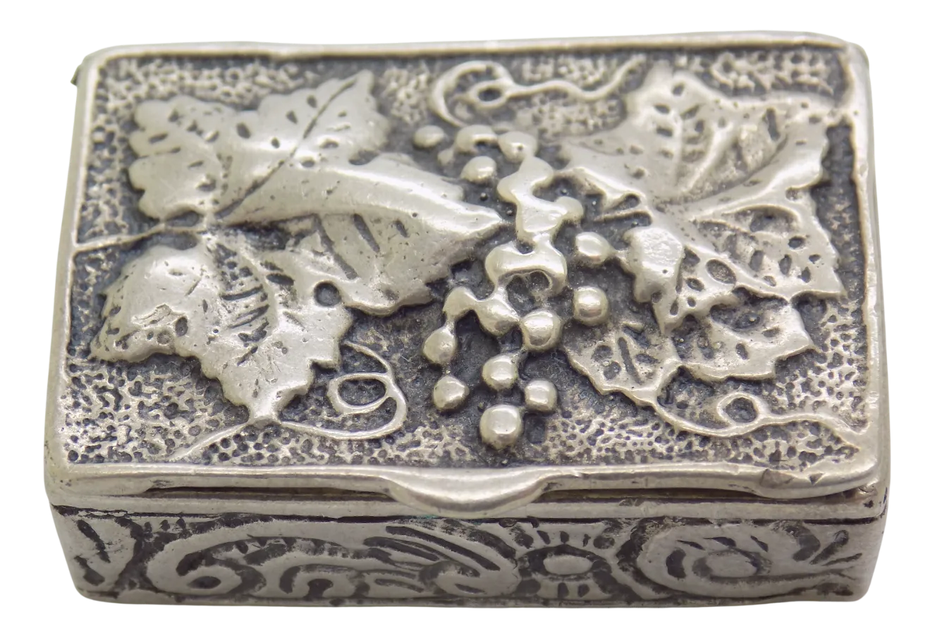 Vintage Italian Handmade Silver Potpourri Box With Fruits, Tuscany, Italy, 1970s