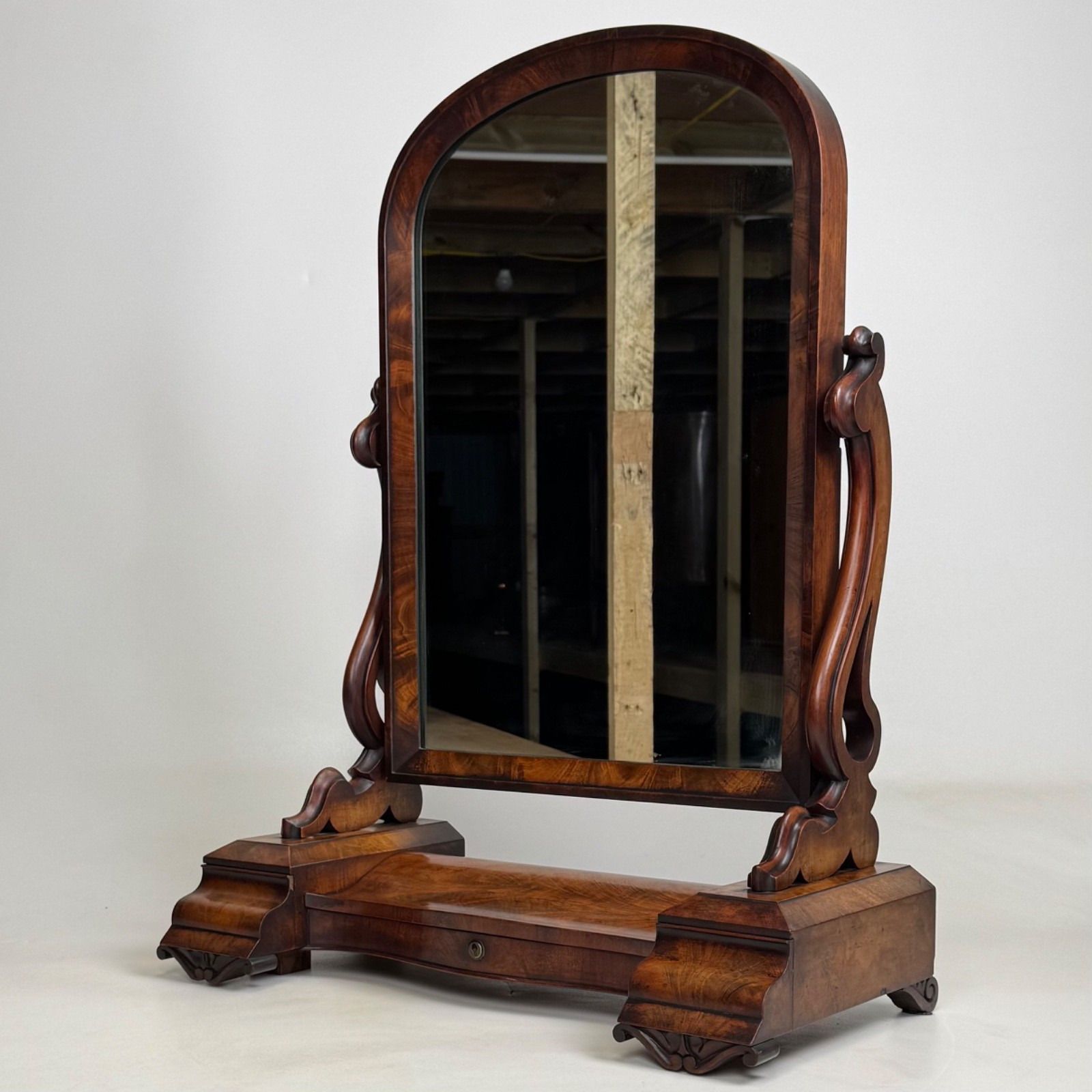 Antique 19th Century Victorian Dressing Mirror In Mahogany ( Af 5352 ) photo furniture