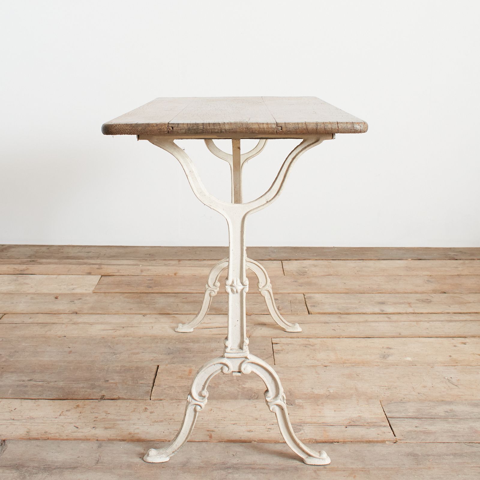 Antique French Wrought Iron Garden Bistro Table Wooden Top photo Garden Furniture