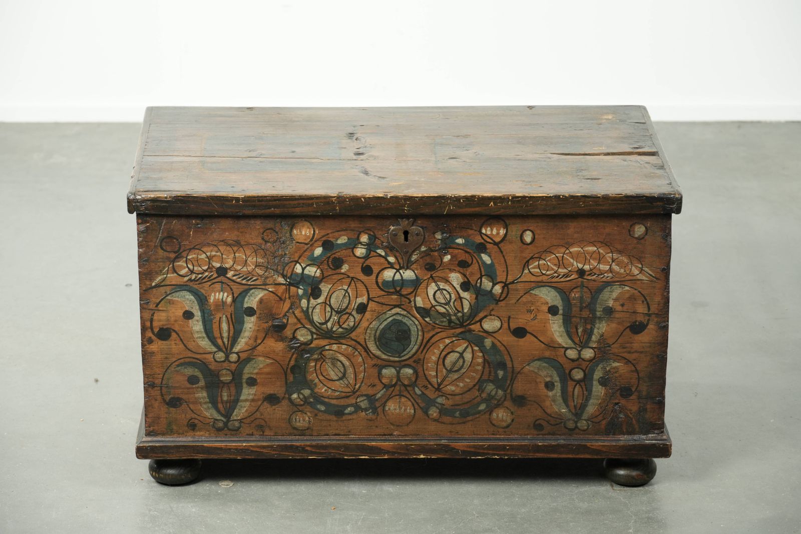 Subtle And Decorative Hand Painted Antique Austrian Bridal Chest With Character photo furniture