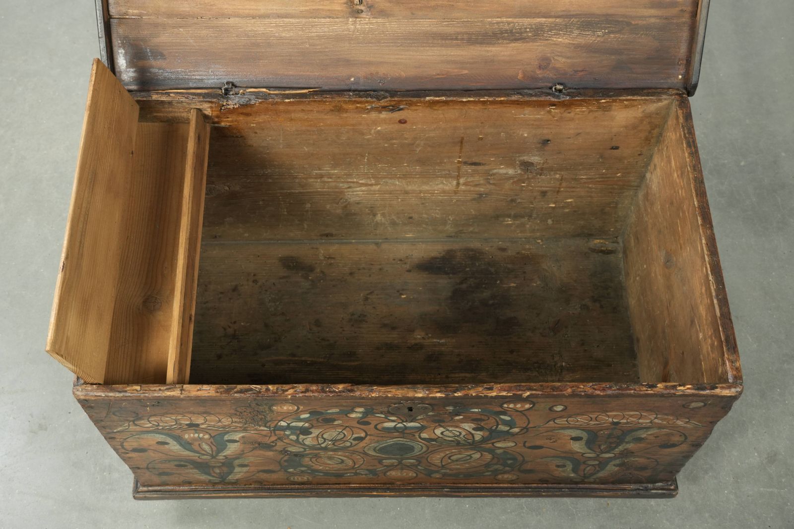 photo furniture Subtle And Decorative Hand Painted Antique Austrian Bridal Chest With Character