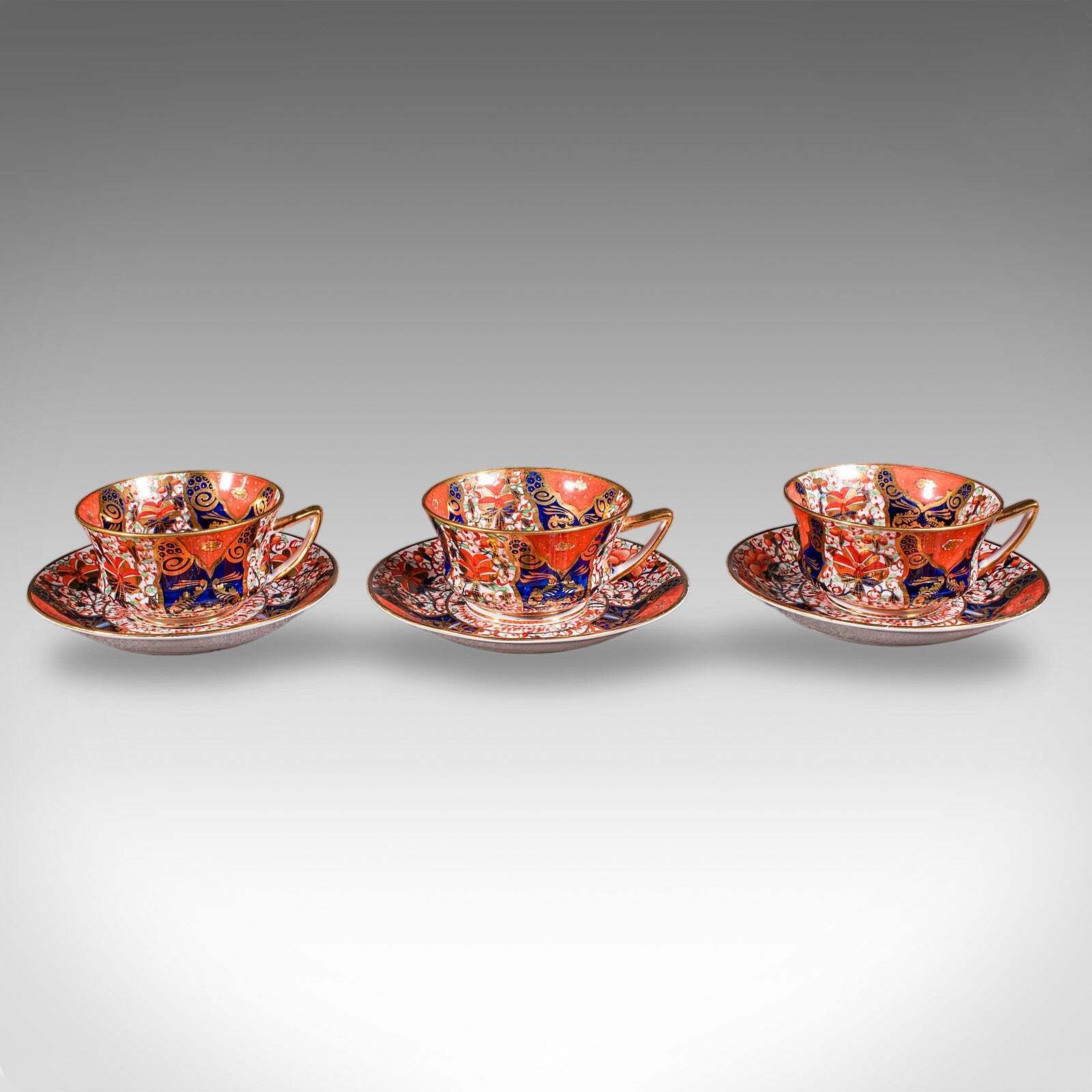 Antique 10 Person Afternoon Tea Service, English, Cup, Saucer, Bowl, Victorian photo vinterior