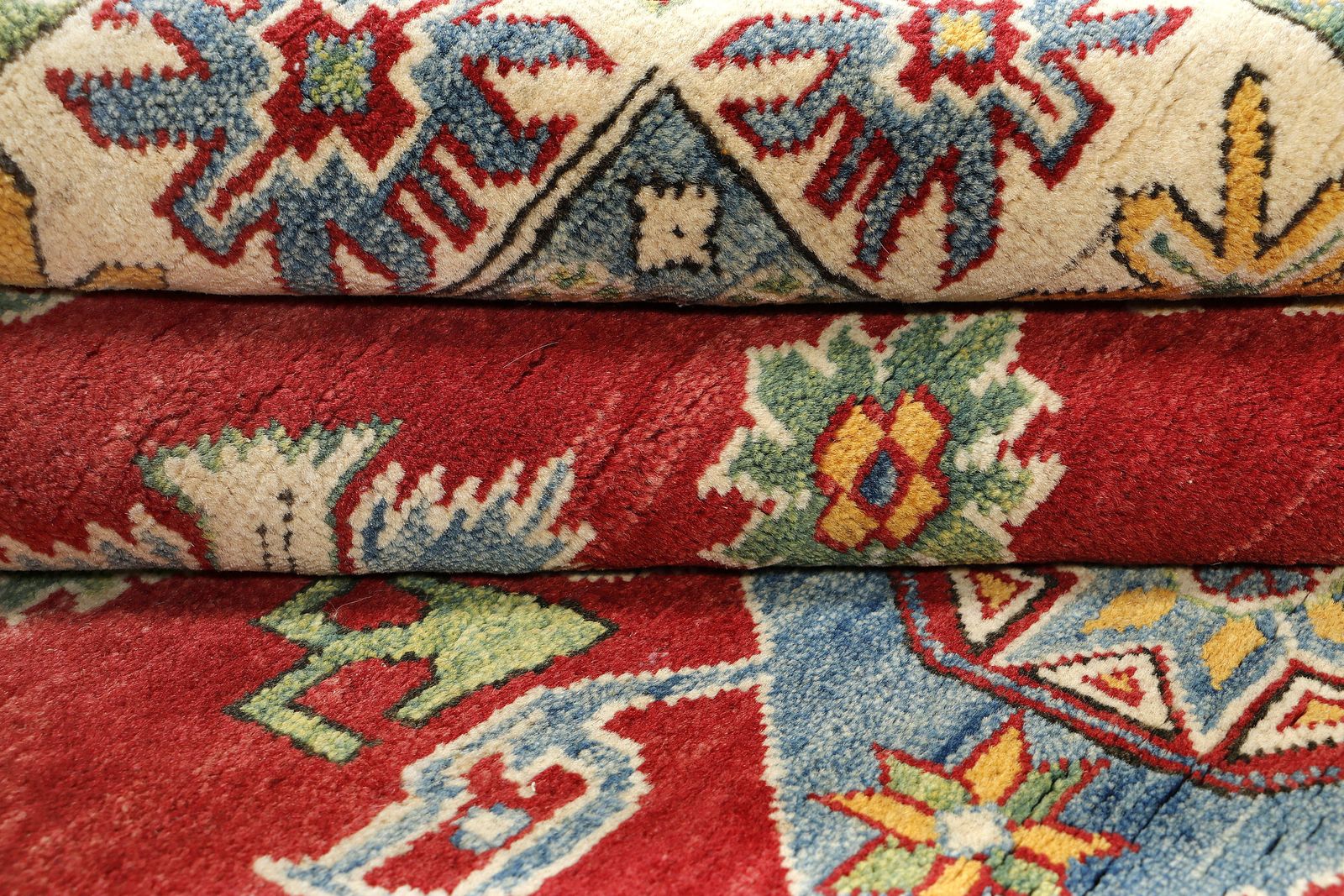 5x6 Red Kazak Tribal Afghan Caucasian Handmade Wool Area Rug photo vinterior