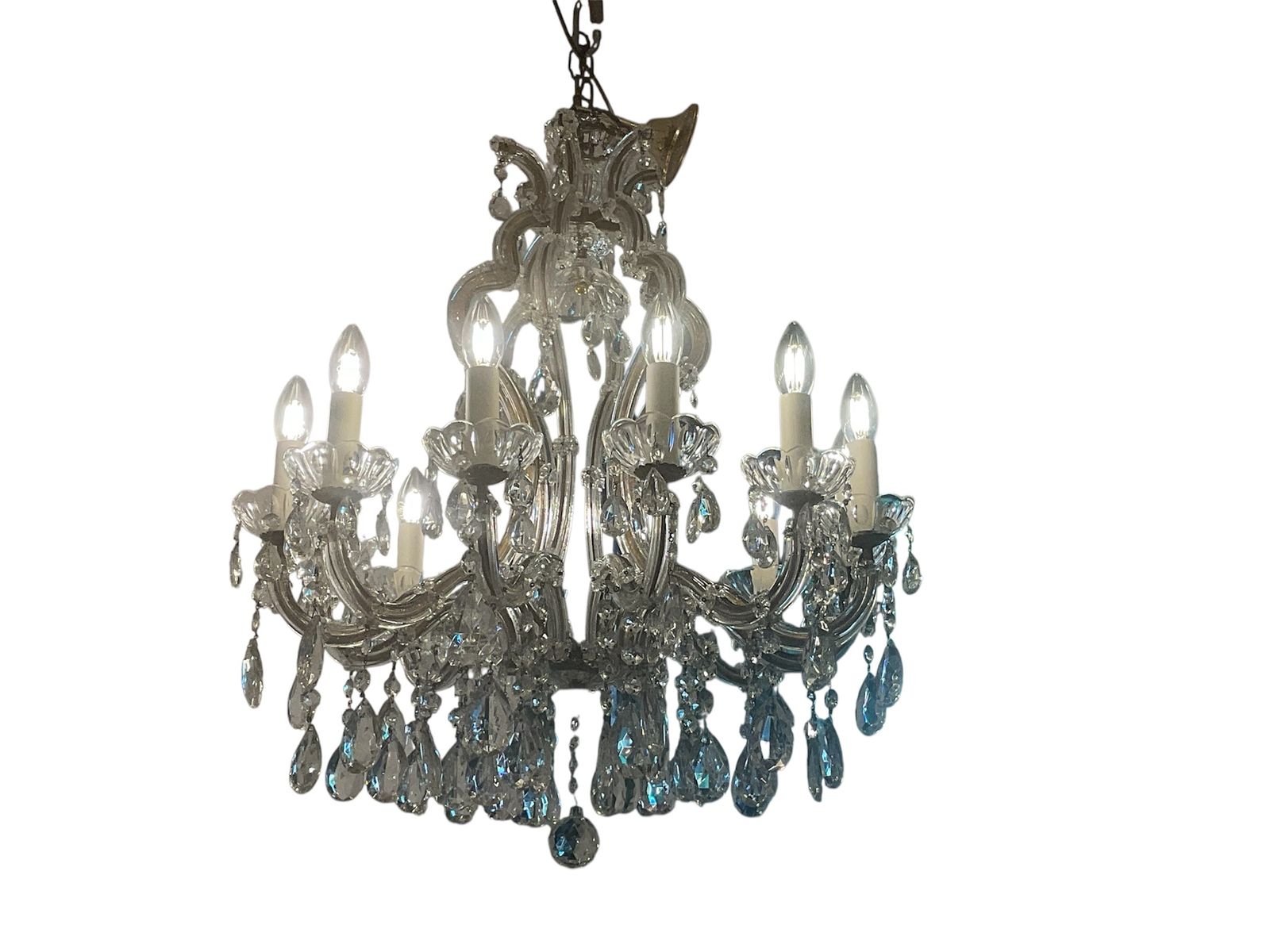 Italian Lead Crystal  1930 40's   “ Mariateresa “ Chandelier With 12 Lights Bulbs