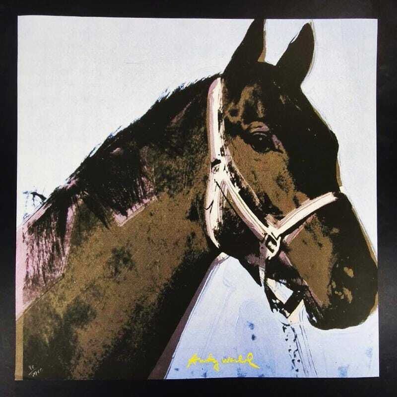 1980s Big Andy Warhol "Horse" Limited Edition Lithograph Numbered In Pencil By Cmoa. 60cm / 23.62 Inches