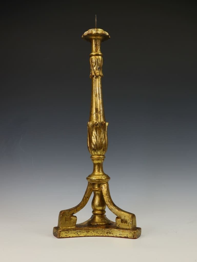 A Late 18th Century Italian Neoclassical Giltwood Candlestick