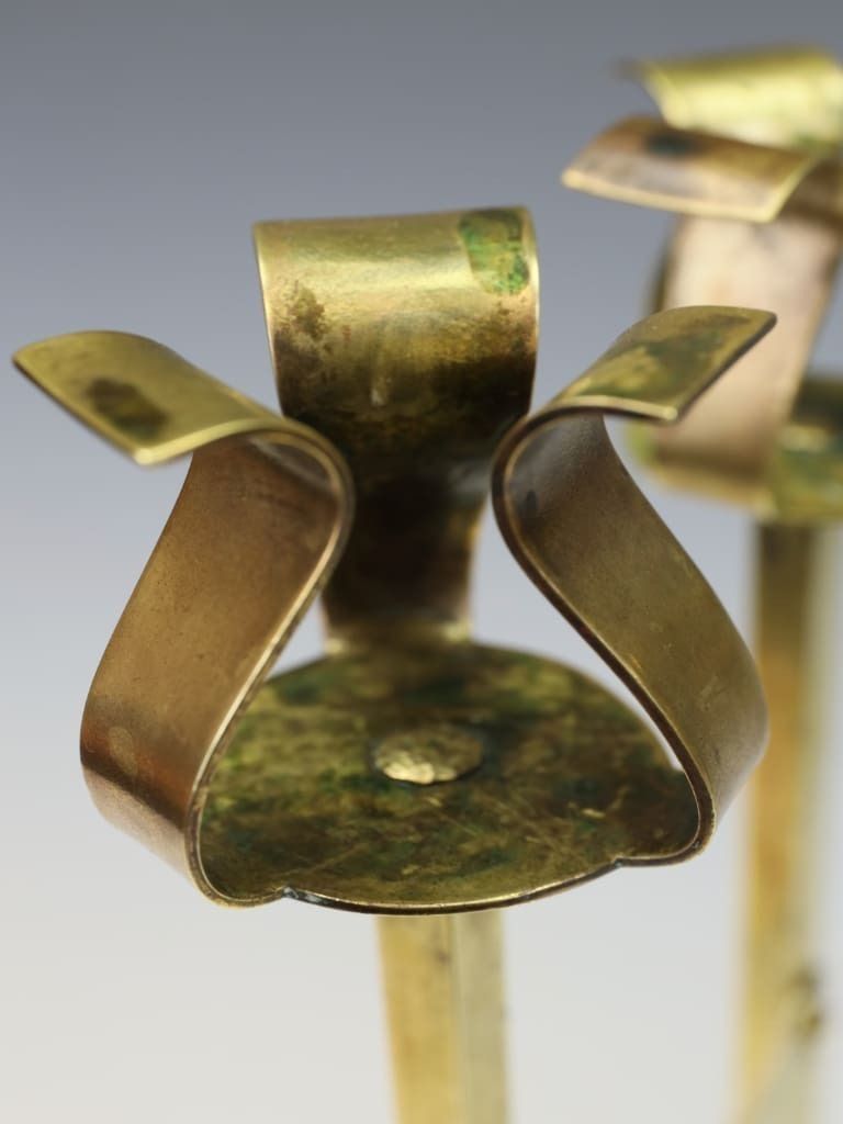 Home Decor A Rare Pair Of Brass Candlesticks, Attributed To The Margaret Gilmour School photo