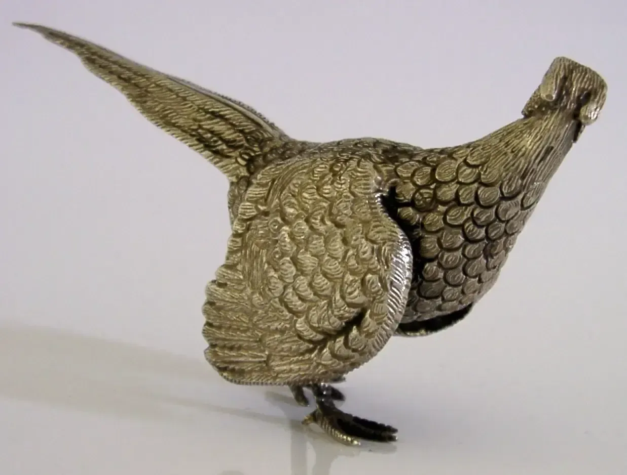 Heavy 200g Sterling Silver Pheasant Bird Figure 1998 Hunting Shooting Animal photo buy