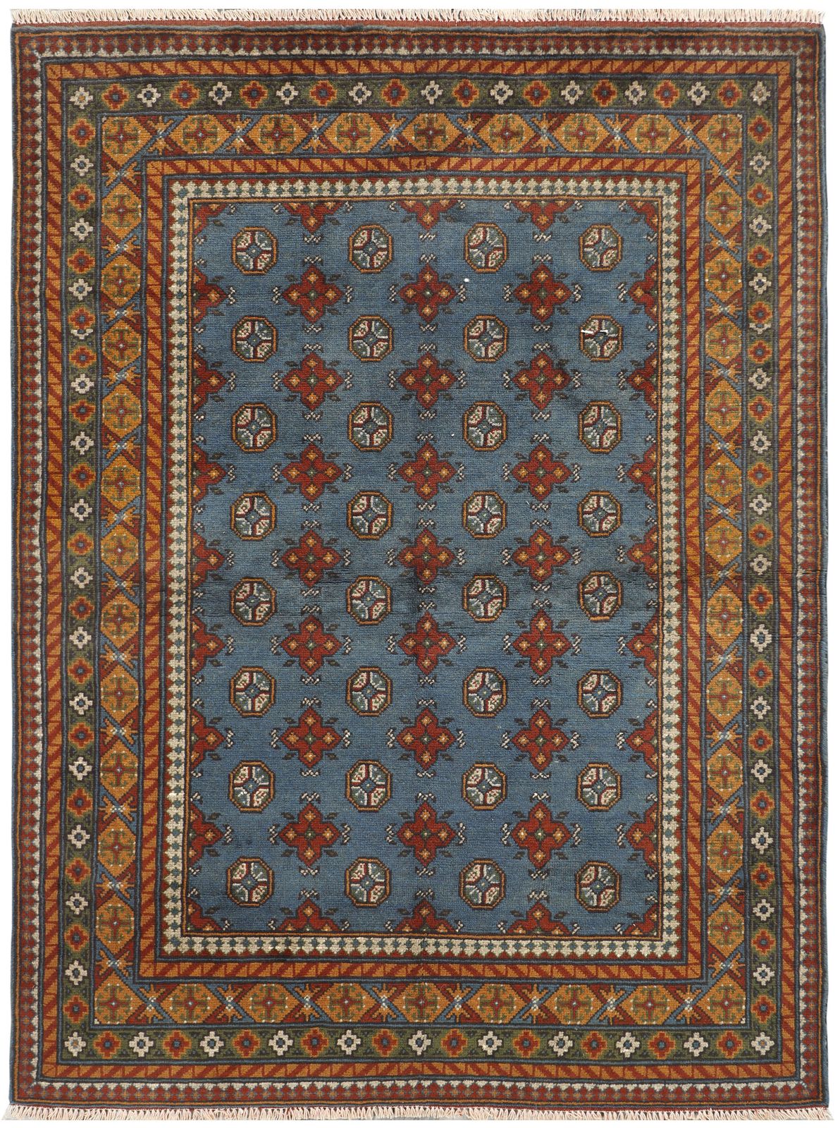 5x7 Afghan Bokhara Hand Knotted Traditional Rug