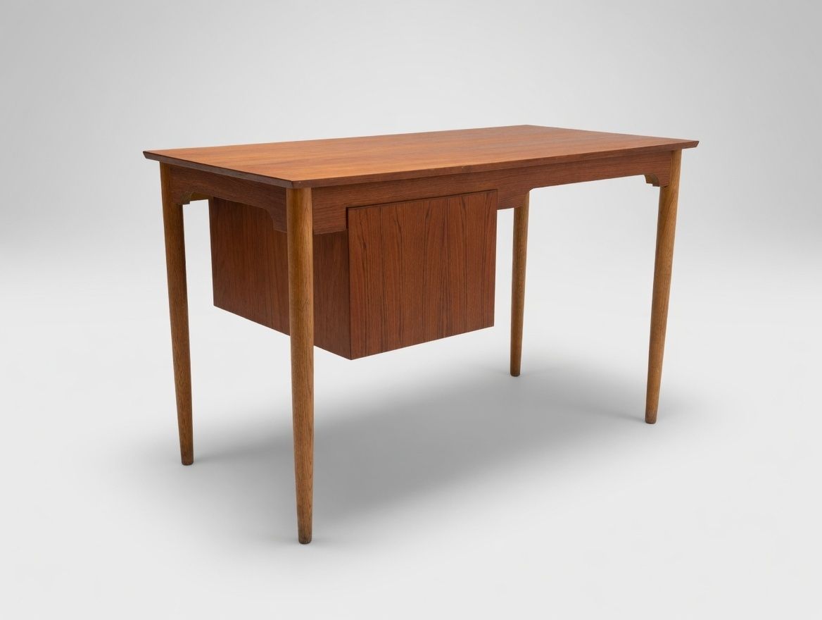 977.0 Custom Listing   Danish Petite Teak & Beech Desk photo