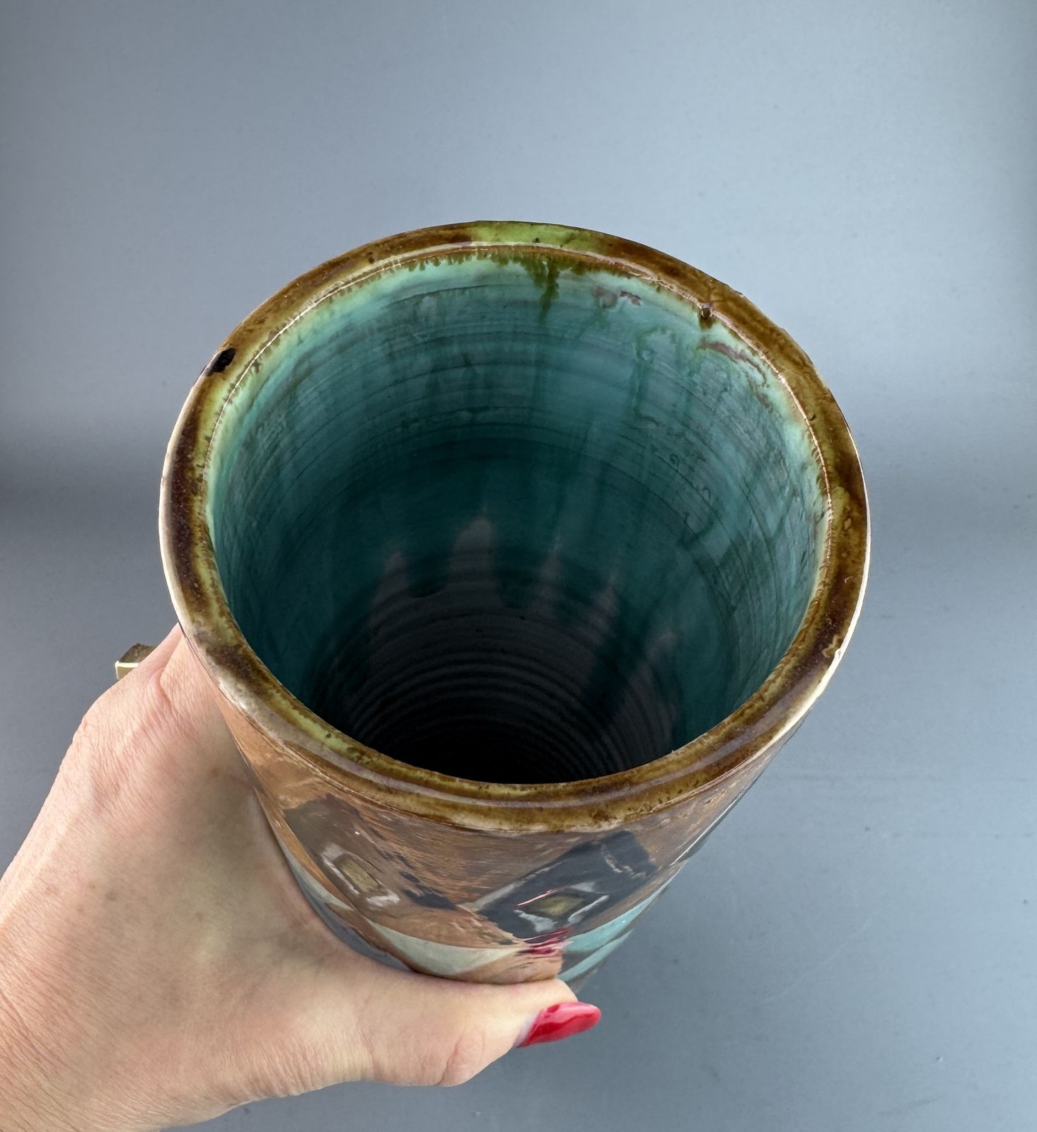 Elio Schiavon Italy Mid Century Pottery Studio Vase 1960s photo Home Decor