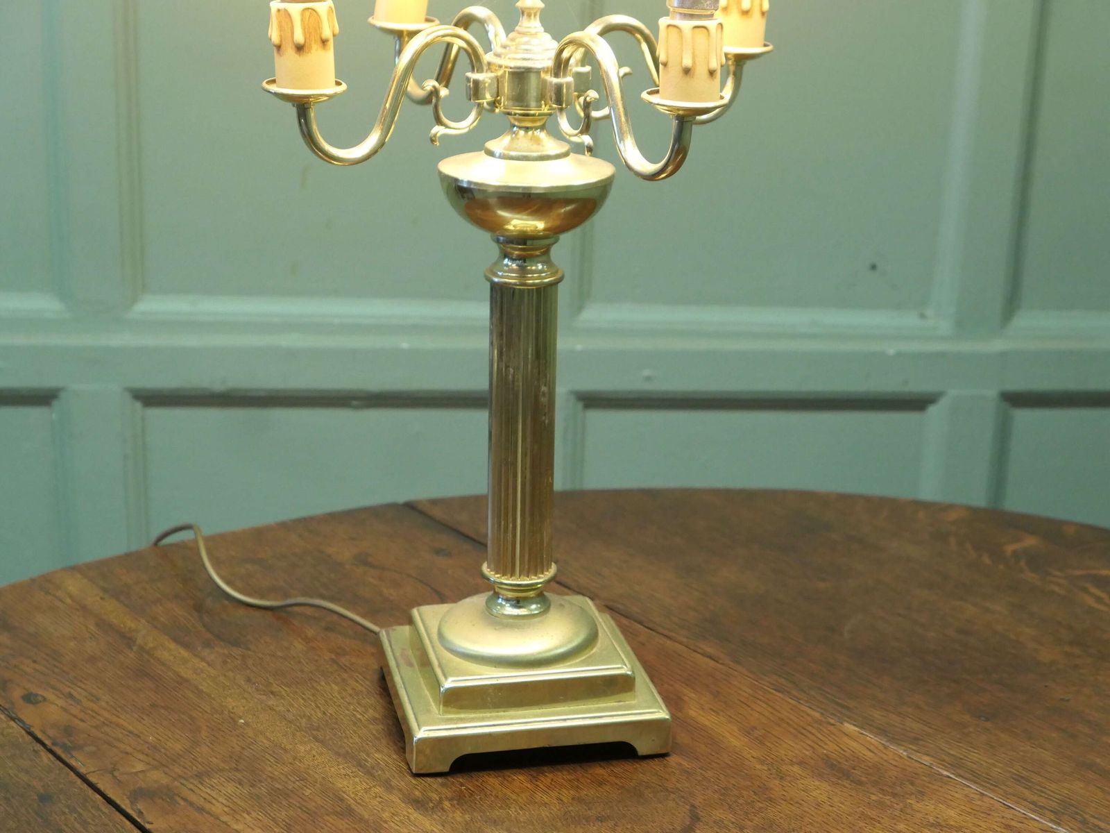 Large Heavy Brass 4 Branch Table Lamp This Is A Heavy And Stunningly Attractive Piece, photo for sale