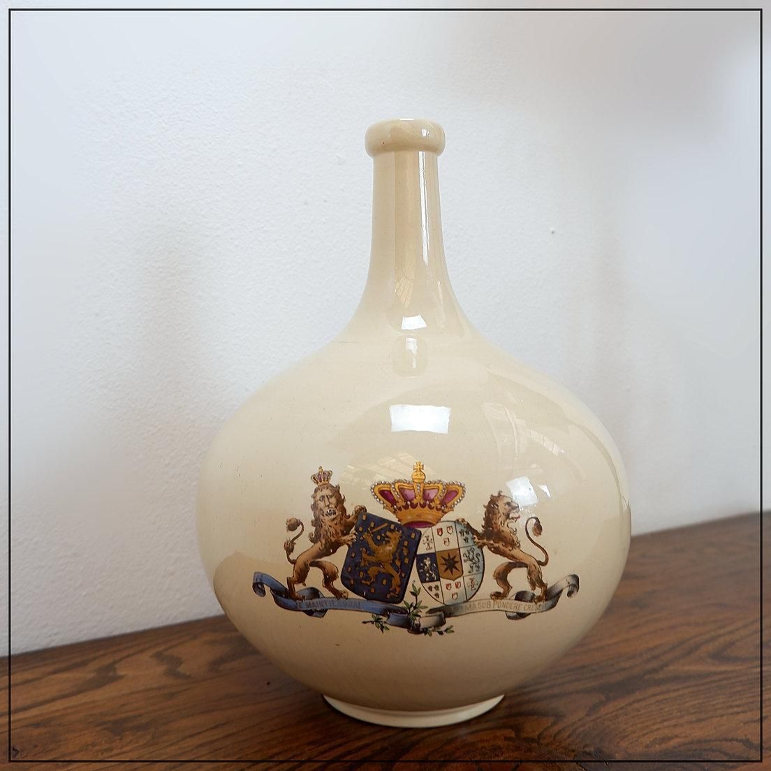 Home Decor Large Wine Carafe Decorated With The Coats Of Arms Of King William III And Queen photo