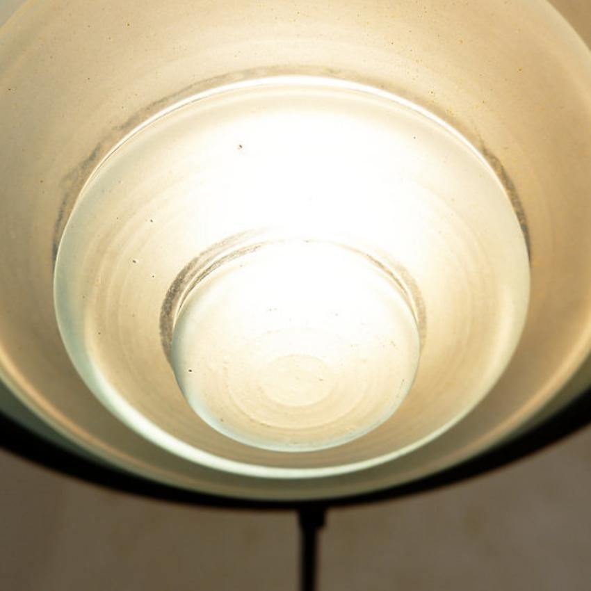 photo buy 21st Century Industrial Floor Lamp In Metal And Sandblasted Glass