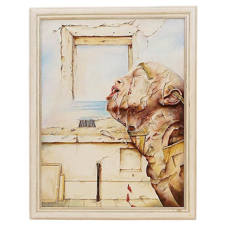 Surrealist Oil Painting On Panel By Joseph Laureys (1944   2020)