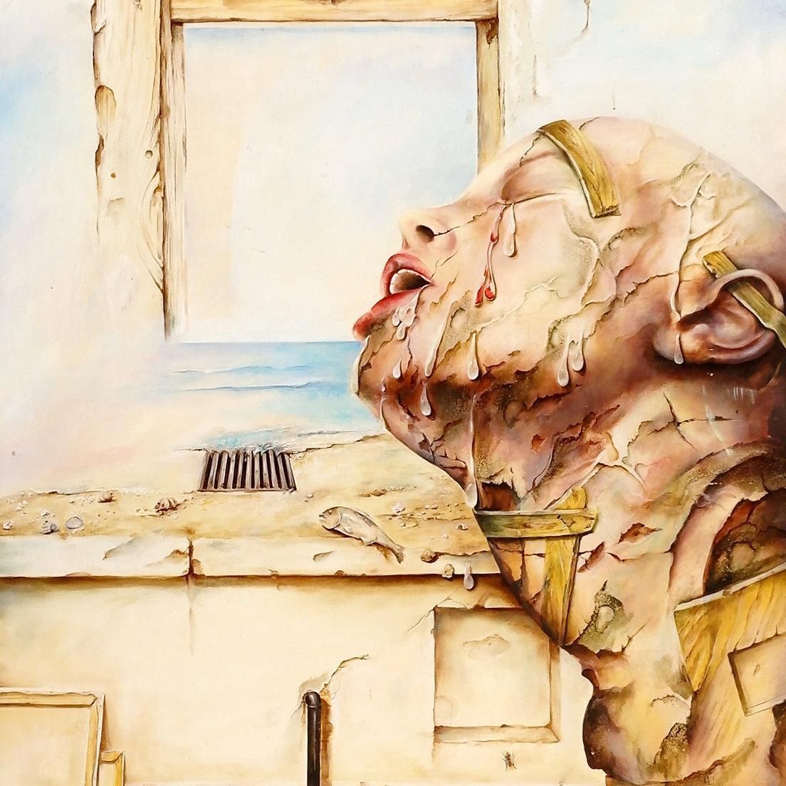 727.0 Surrealist Oil Painting On Panel By Joseph Laureys (1944   2020) photo