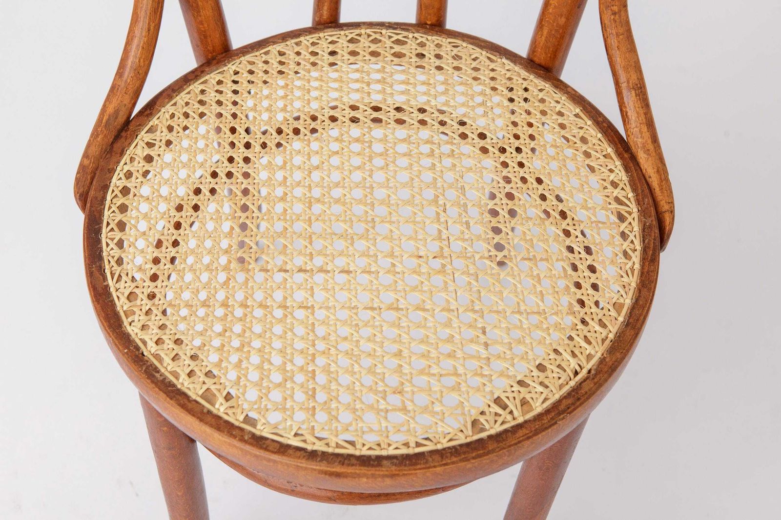 Set Of 2 Bentwood Angel Chairs 1940s, Vienna Cane Seats, Stained Beech Wood, Vintage Dining Chairs photo Furniture