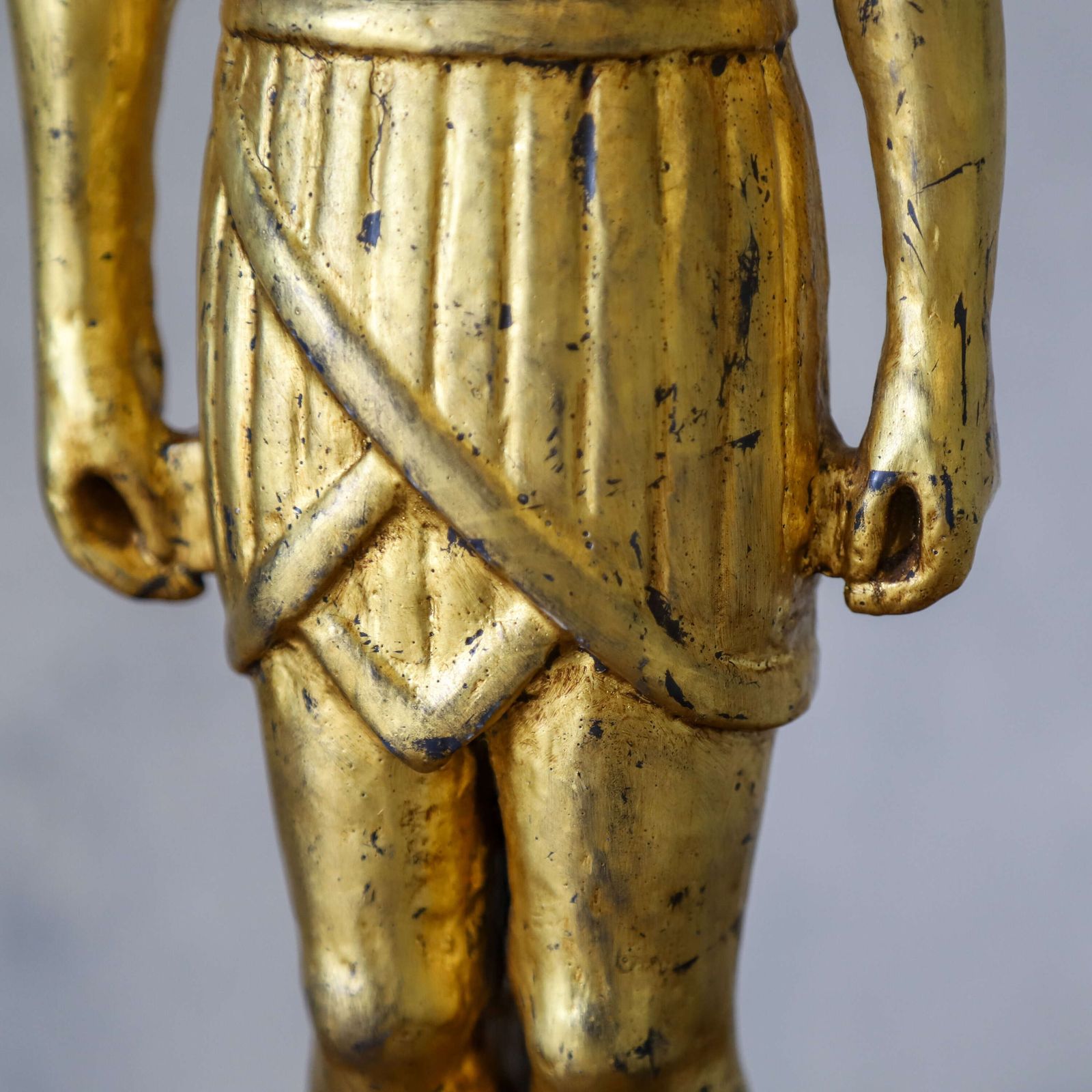 photo furniture 19th Century Wooden Gilt Shabti On Granite Base   Grand Tour Egyptian Revival Figure