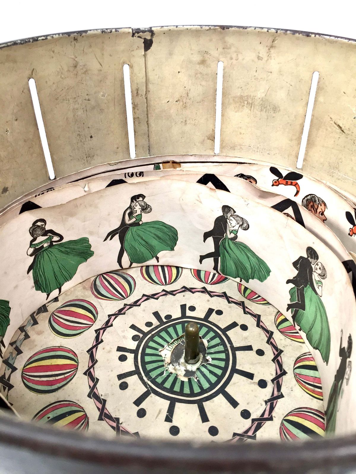 Antique Victorian Zoetrope / Wheel Of Life With Viewing Image Strips. C.1870 photo buy